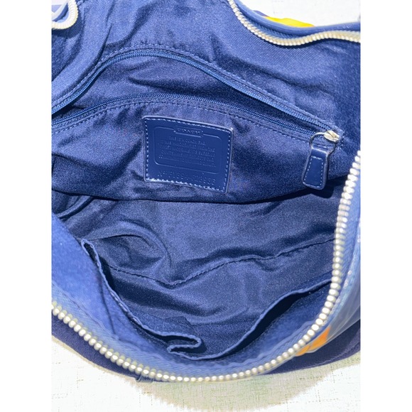 Coach Ashley Nylon Convertible Hobo Bag Navy Orange Y2K Shoulder Crossbody - Picture 8 of 10